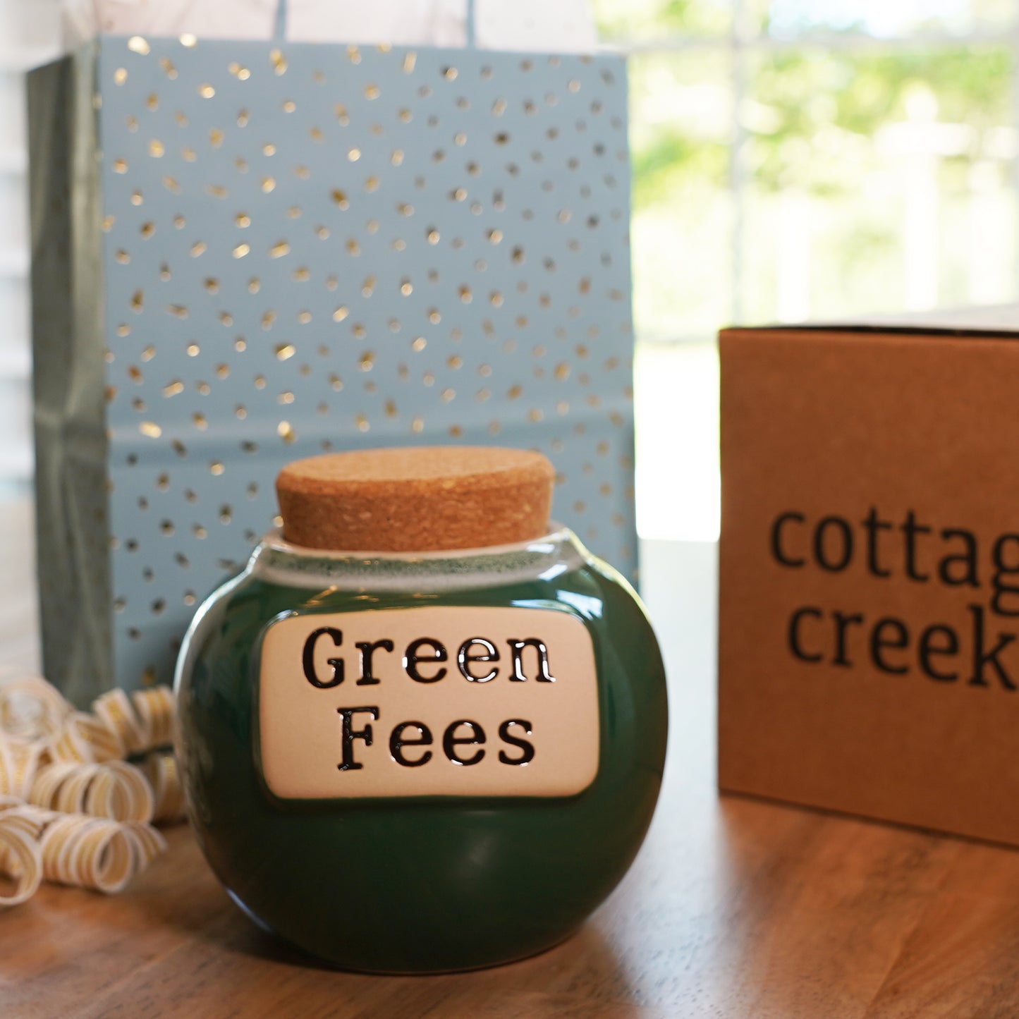 Cottage Creek Green Fees Piggy Bank, Ceramic, 6", Multicolored Golfing Money Bank